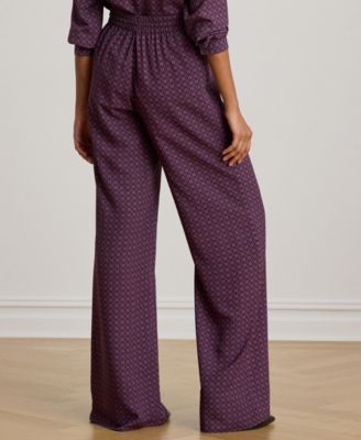 Women's Foulard Print Wide-Leg Pants