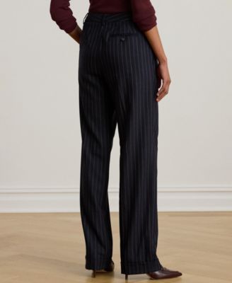 Women's Striped Pleated Pants