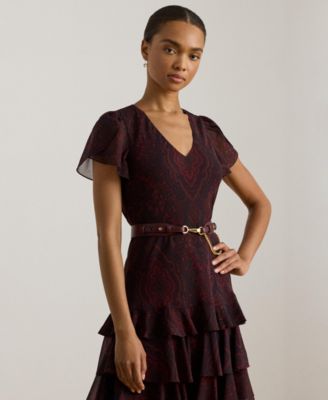 Women's Paisley Drop-Waist Dress