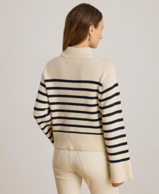 Women's Striped Mock Neck Sweater