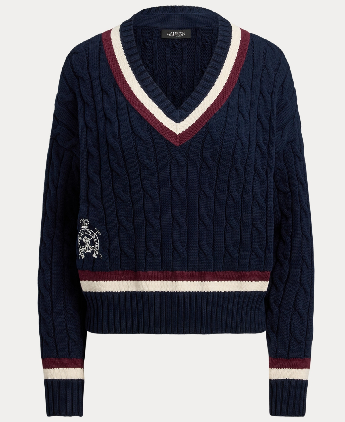 Ralph Lauren Women's Cable-knit Cricket Sweater In Blue