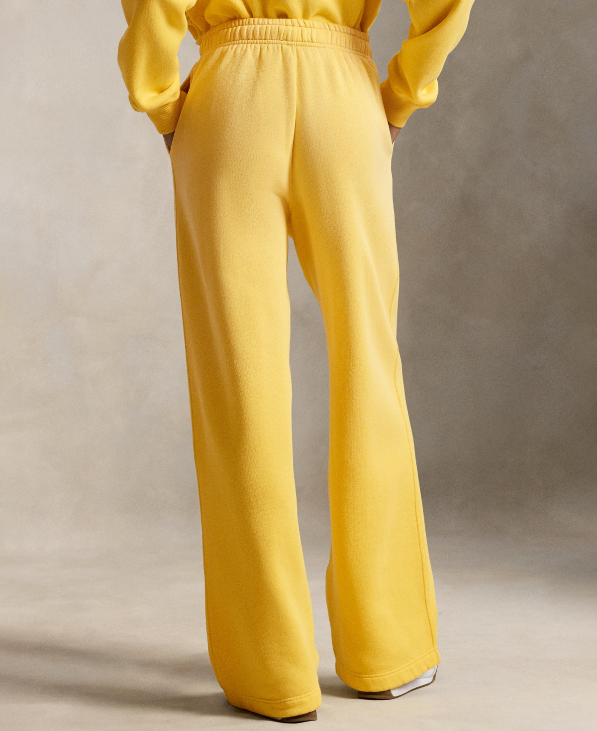 Polo Ralph Lauren Women's Drawstring Fleece Wide-leg Sweatpant In Yellow