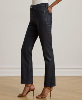 Women's Coated High-Rise Straight Ankle Jeans