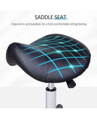 Adjustable Hydraulic Rolling Salon Stool Swivel Saddle Stool Spa Beauty