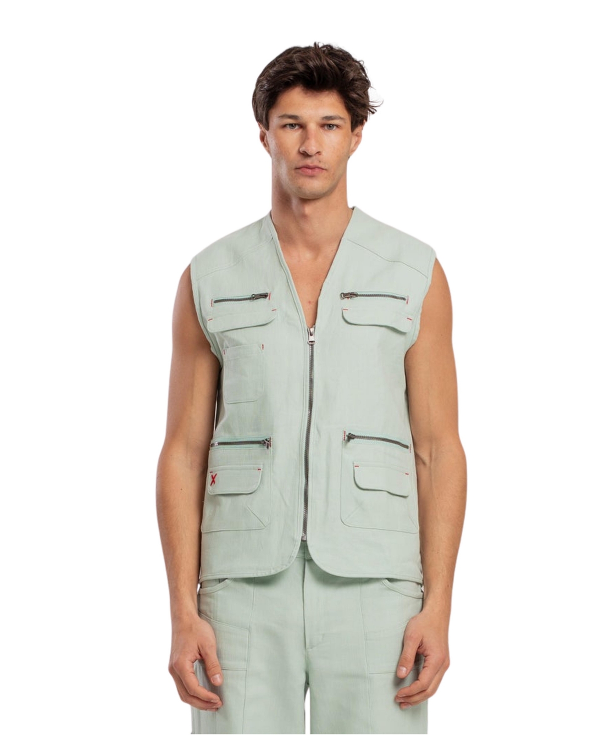 Pcfg Women's Men's Free Heaven Linen-Blend Pocket Vest