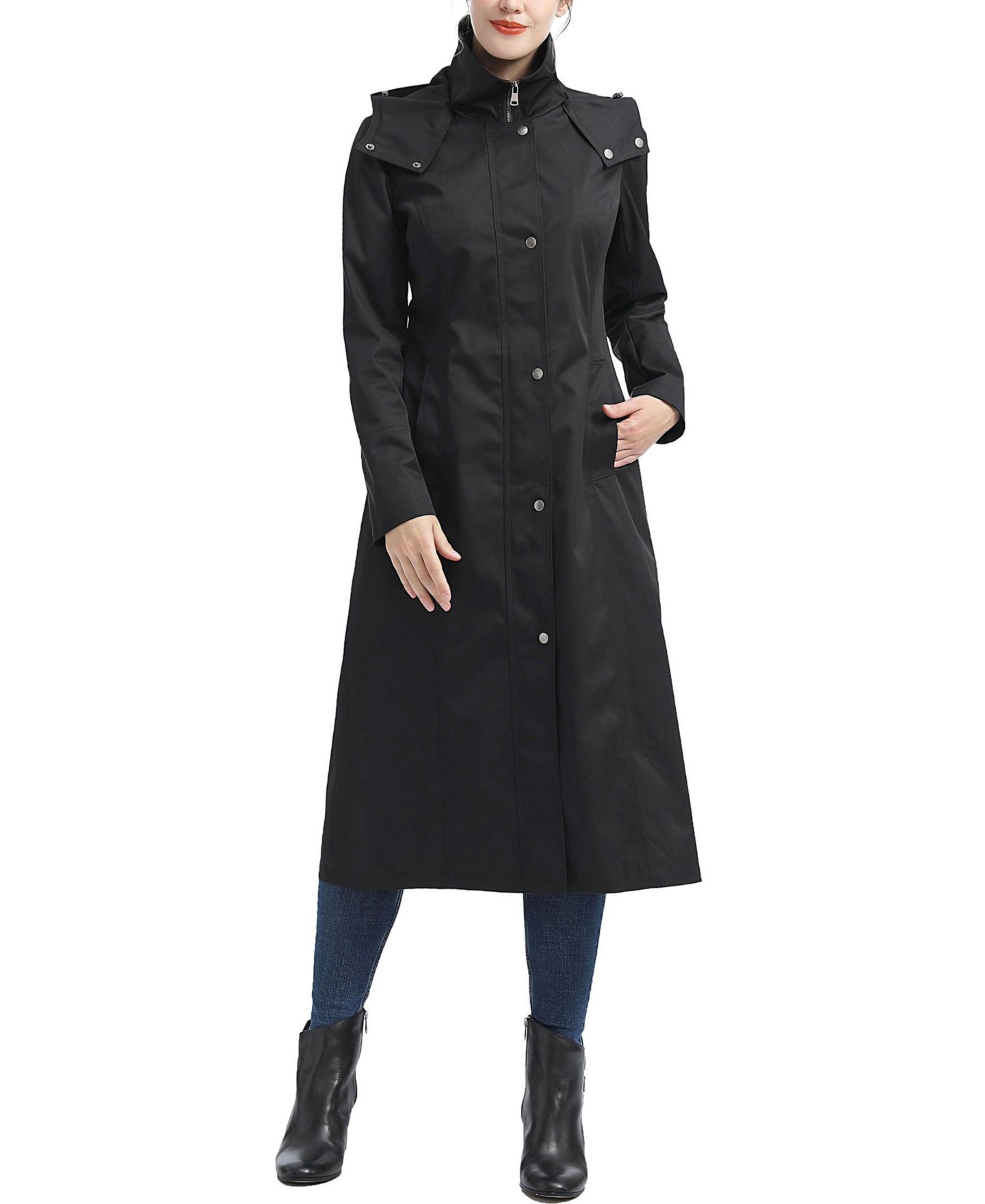 Женское пальто kimi + kai Water-Resistant Hooded Long, цвет: Чёрный — фото 5