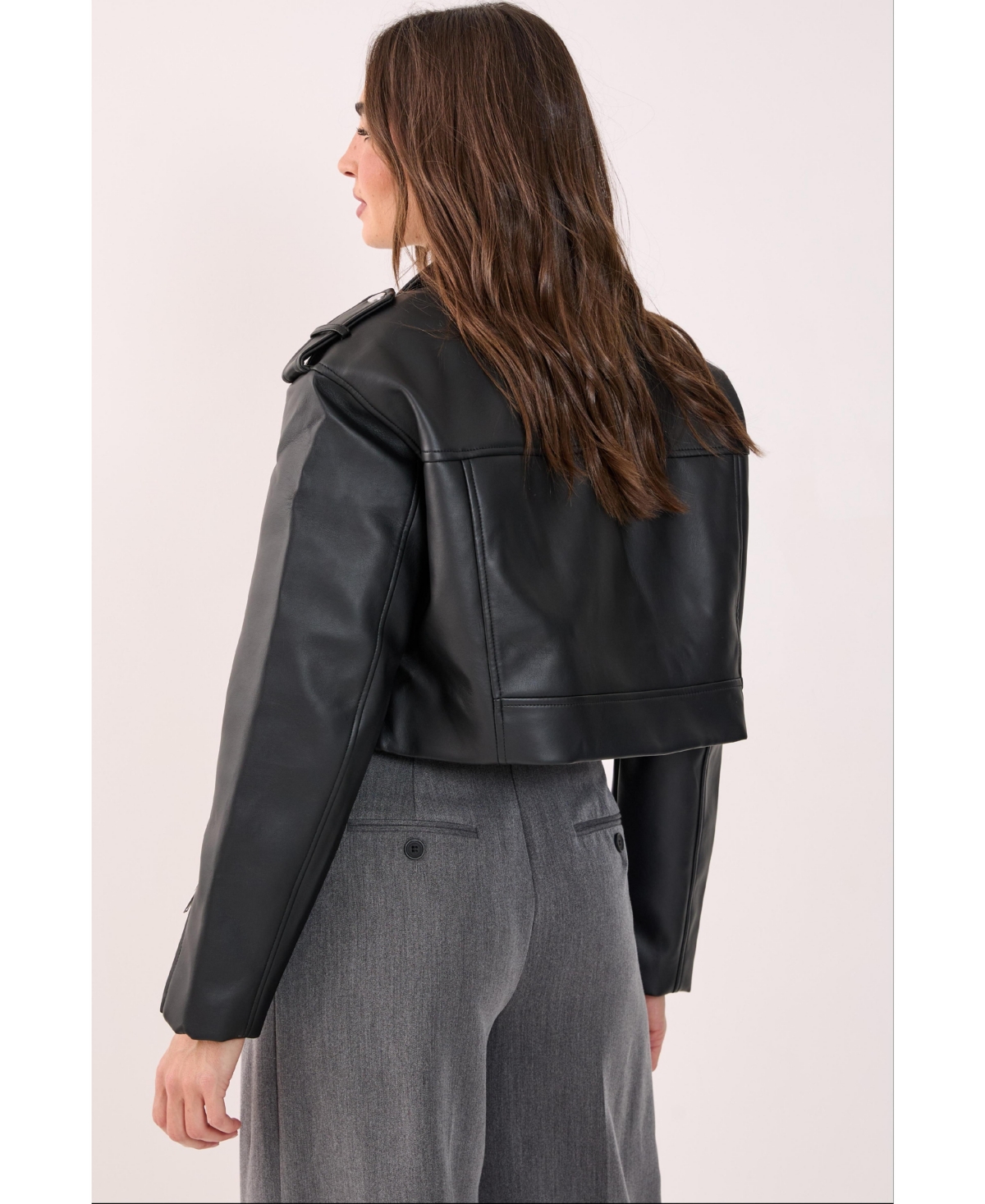 Nasty Gal Faux Leather Boxy Biker