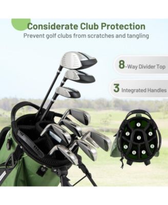 Golf Stand Bag Lightweight Golf Bag with 8 Way Top Dividers and 5 Zippered Pockets