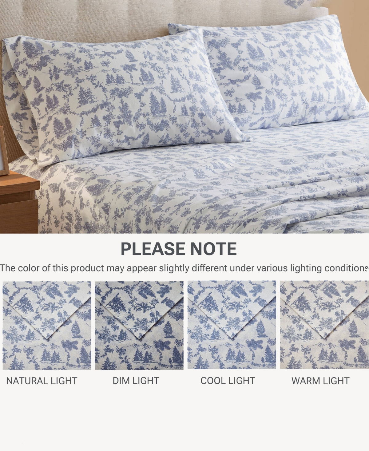 Madison Park Novelty Printed Cotton Flannel 4-pc. Sheet Set, Queen In Purple