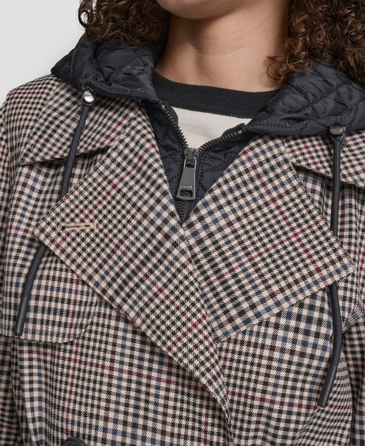 Dkny Women's Double Breasted Trench Coat In Gray