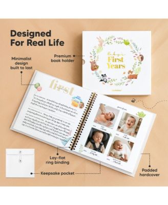 Baby Muse Memory Book Keepsake for Girl, Boy, First 5 Year Journal Milestone Book, 100 Beautiful Pages