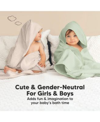 2pk Lyra Muslin Baby Towels with Hoods for Girl, Boy, Soft, Absorbent, Cotton Hooded Baby Bath Towels