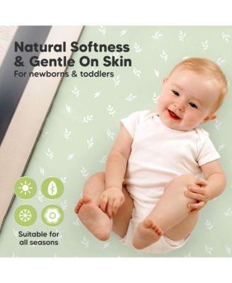 Soothe Waterproof Pack N Play Sheets for Girls, Boys, 2pk 38x26 Cotton Mini Crib Sheets Fitted, Soft, Breathable