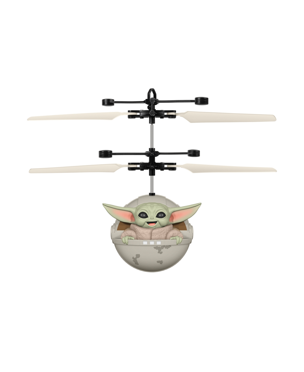 World Tech Toys Star Wars The Mandalorian Baby Yoda "the Child" Sculpted Head Ufo Helicopter In Transparent