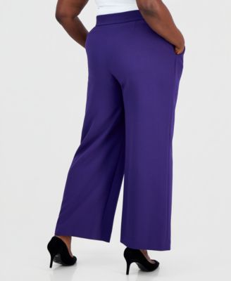 Plus Size Mid-Rise Wide-Leg Pants