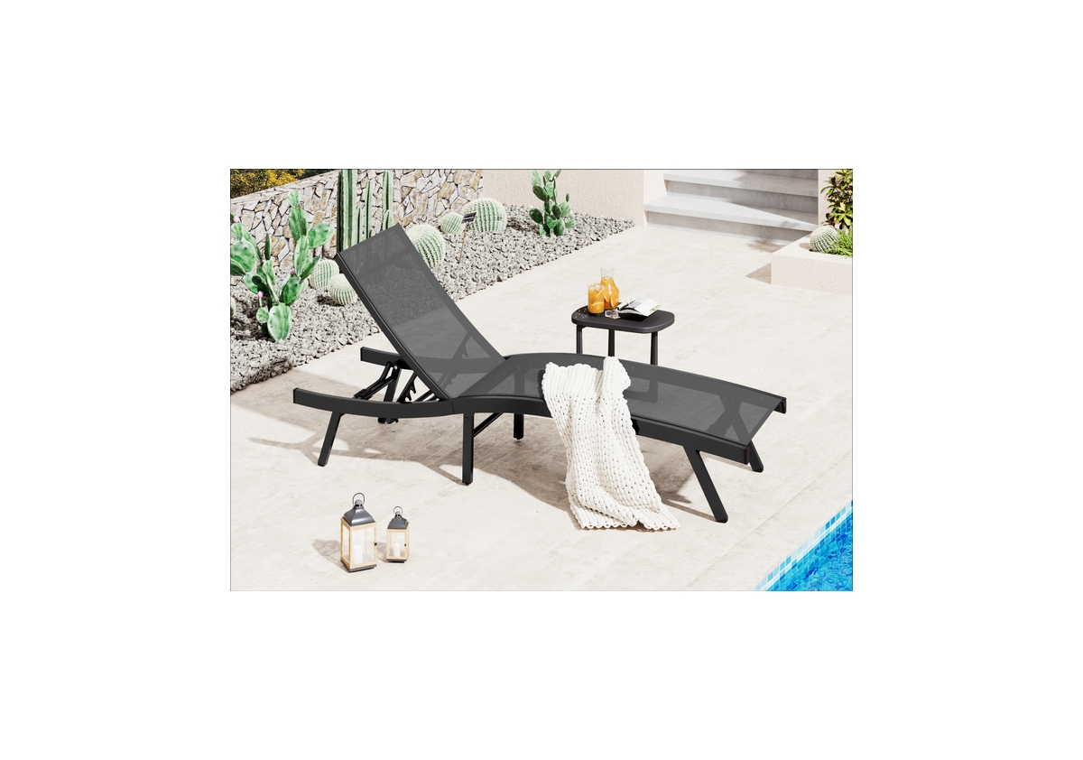 Aecojoy Outdoor Chaise Lounge, All Weather Pool Lounge Chairs Ergonomic Design