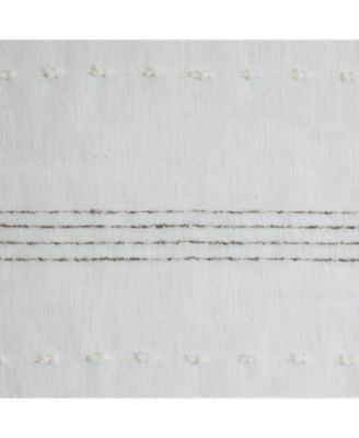 Habitat 100% Polyester Jasper Sheer Faux Linen Stripe Grommet Curtain Panel 52" x 63" White