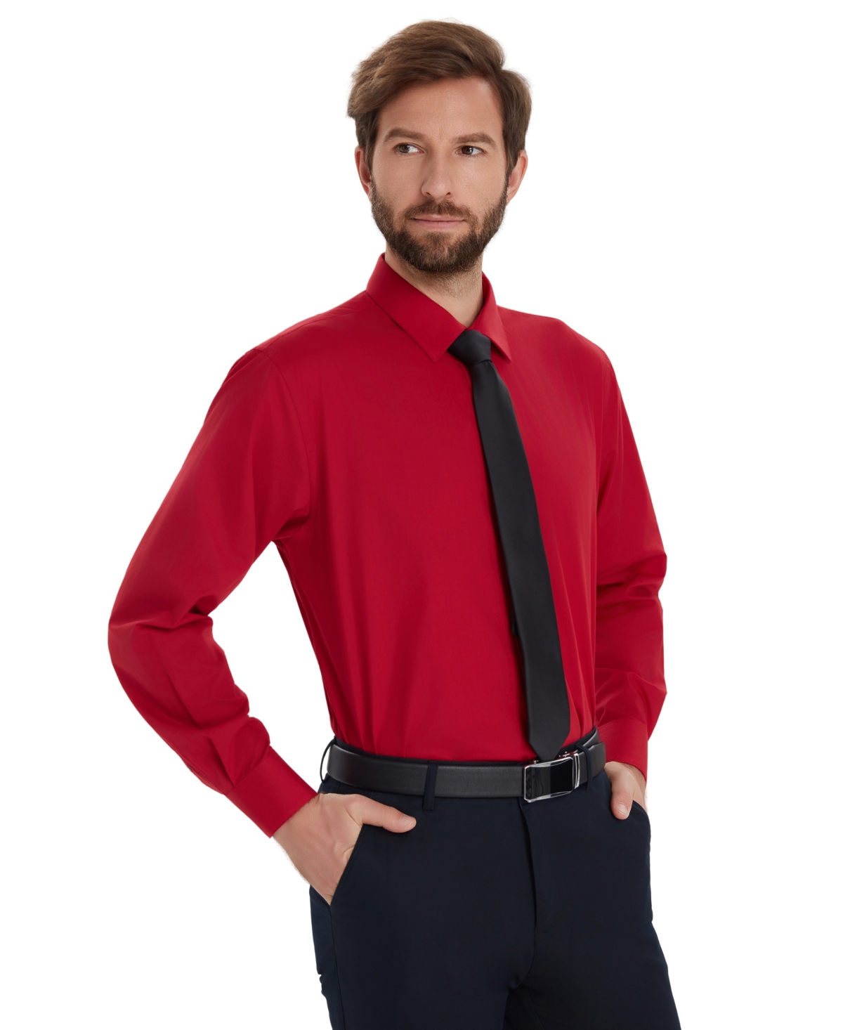 Alfani Men's Promo Solid Regular-fit Spread Collar Dress Shirt, Macy's Exclusive In Red
