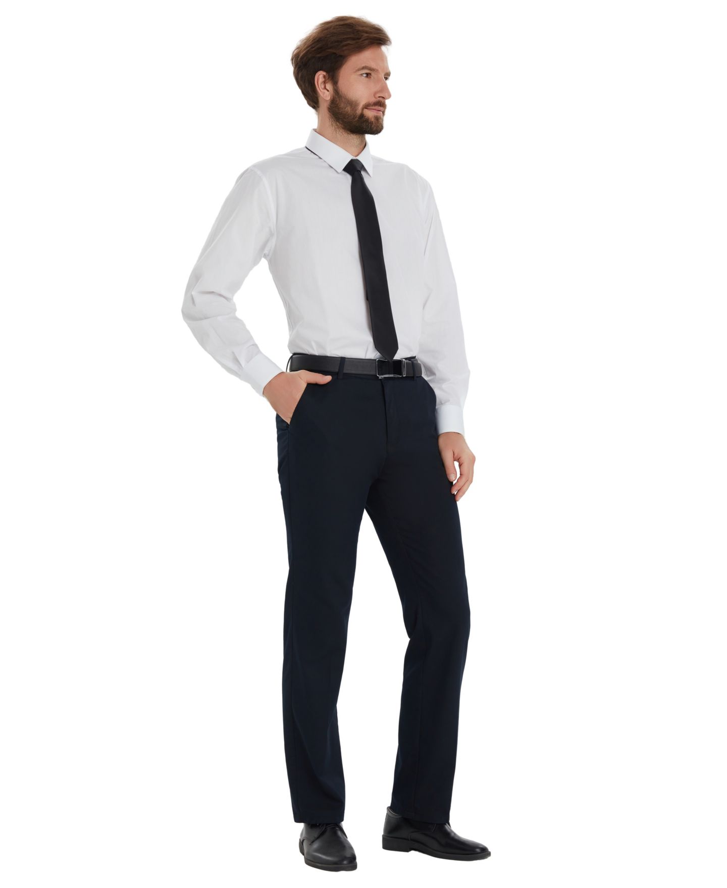 Мужская рубашка Alfani Solid Regular-Fit Dress Shirt, цвет: Яркий белый — фото 3