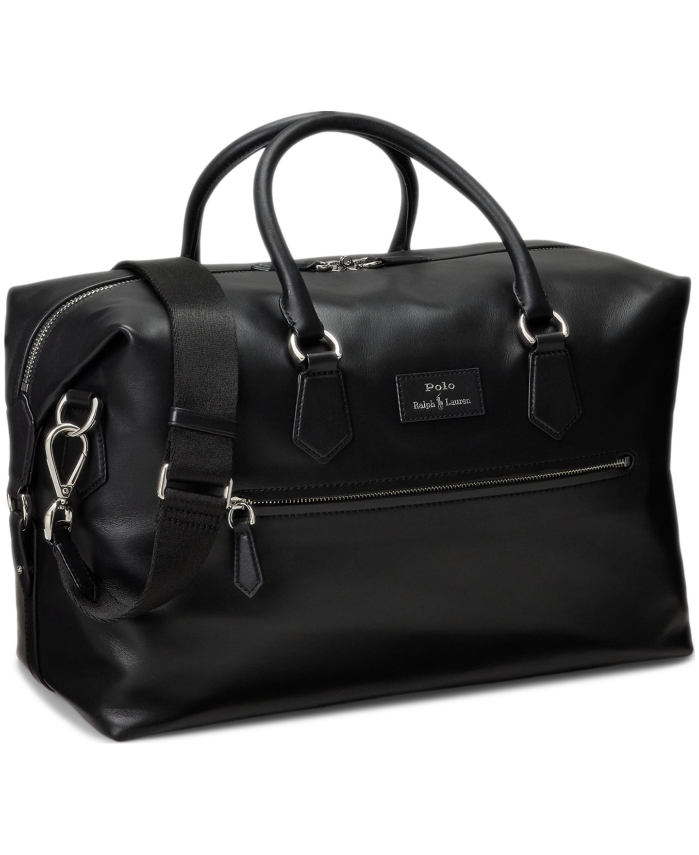 Мужская сумка Polo Ralph Lauren Smooth Leather Duffel, цвет: Чёрный — фото 2