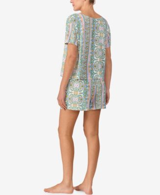 Women's Short-Sleeve Top & Boxer, 2-Piece Set