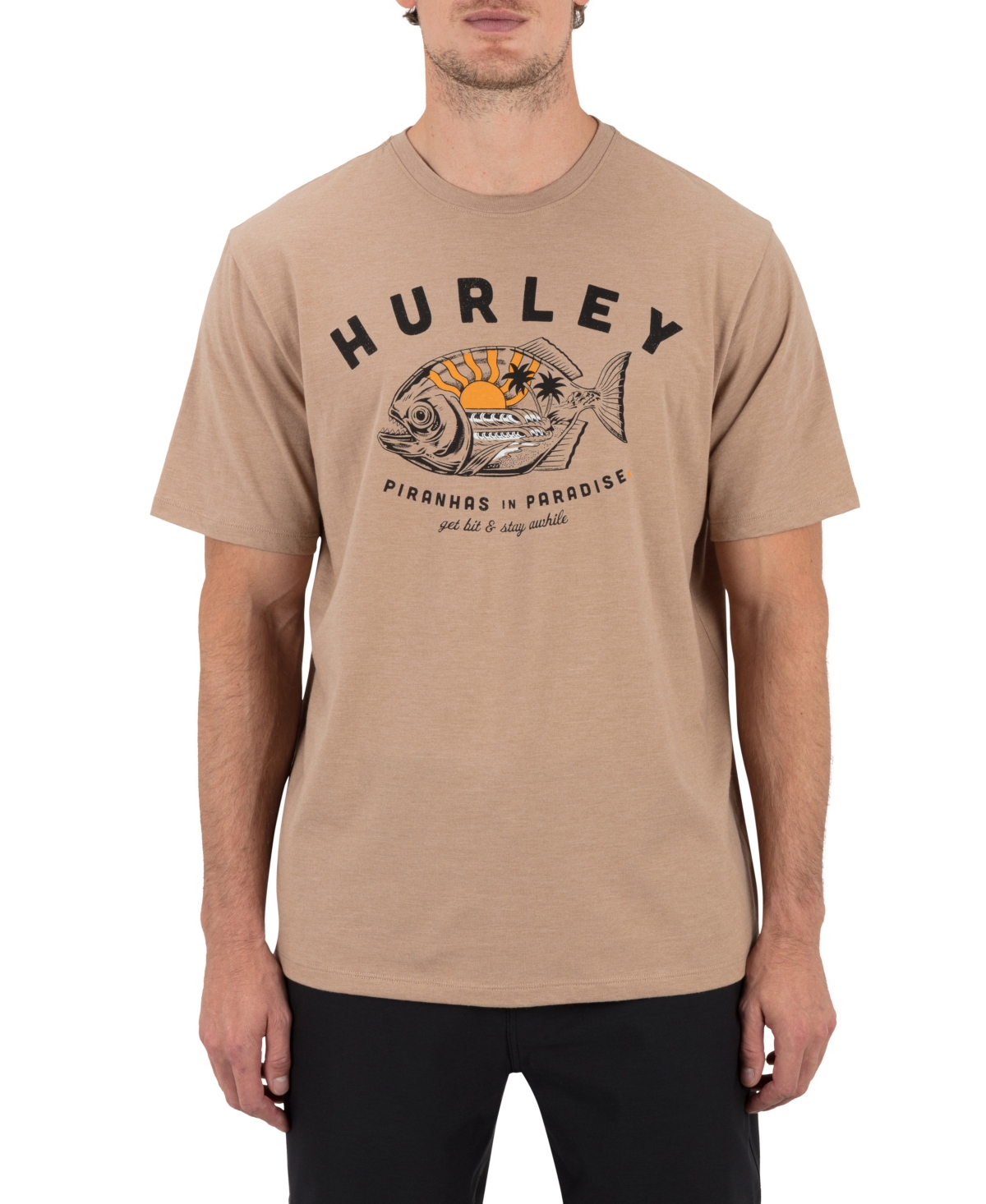 Hurley Men's Piranhas Short-Sleeve Crewneck T-Shirt