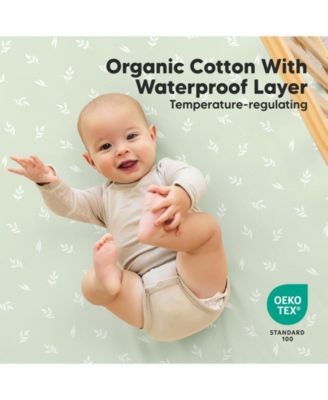 2pk Soothe Waterproof Fitted Crib Sheets for Girl, Boy, 100% Soft Cotton Crib Mattress Protector Sheet