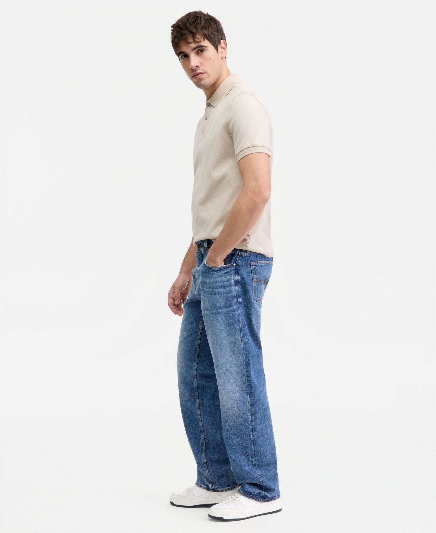 Мужские джинсы GUESS Relaxed-Fit Damon, цвет: Синий — фото 3