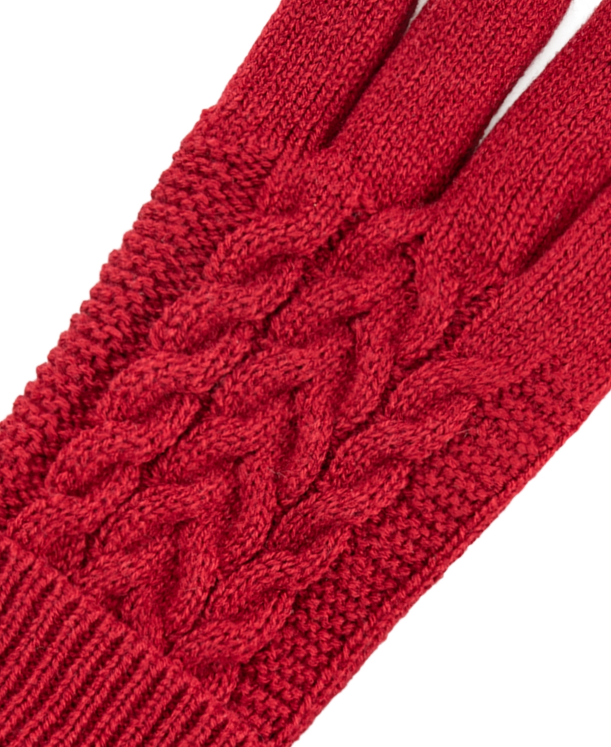 Isotoner Women's Water Repellent Cable Knit Gloves In Red