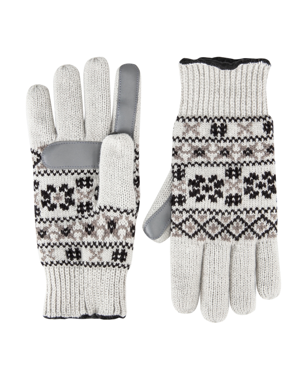 Isotoner Women's Nordic Fair Isle Knit Touchscreen Gloves In White