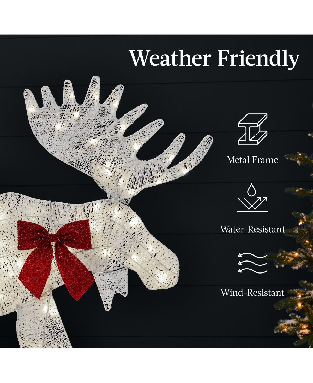 Best Choice Products 4ft 2-Piece Lighted 2D Christmas Moose Set Outdoor Decor w/ 125 Led Lights