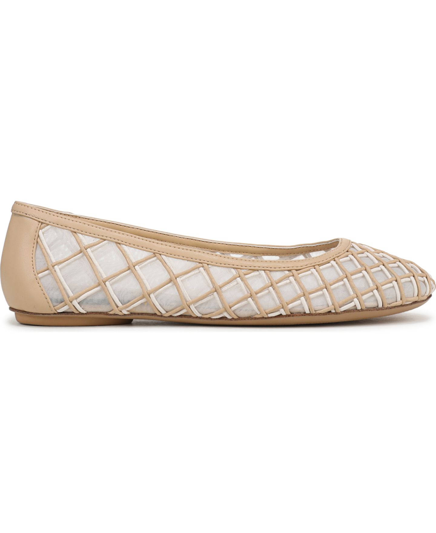 Женские балетки Franco Sarto Christina Round Toe Ballerina Flats, цвет: Бежевая искусственная кожа сетчатый — фото 2