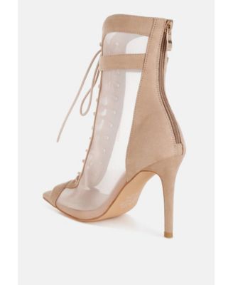 Womens Cabernet Mesh & Microfiber Stiletto Boots