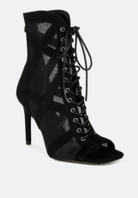 Womens Anarki Mesh Lace-Up Ankle Boots