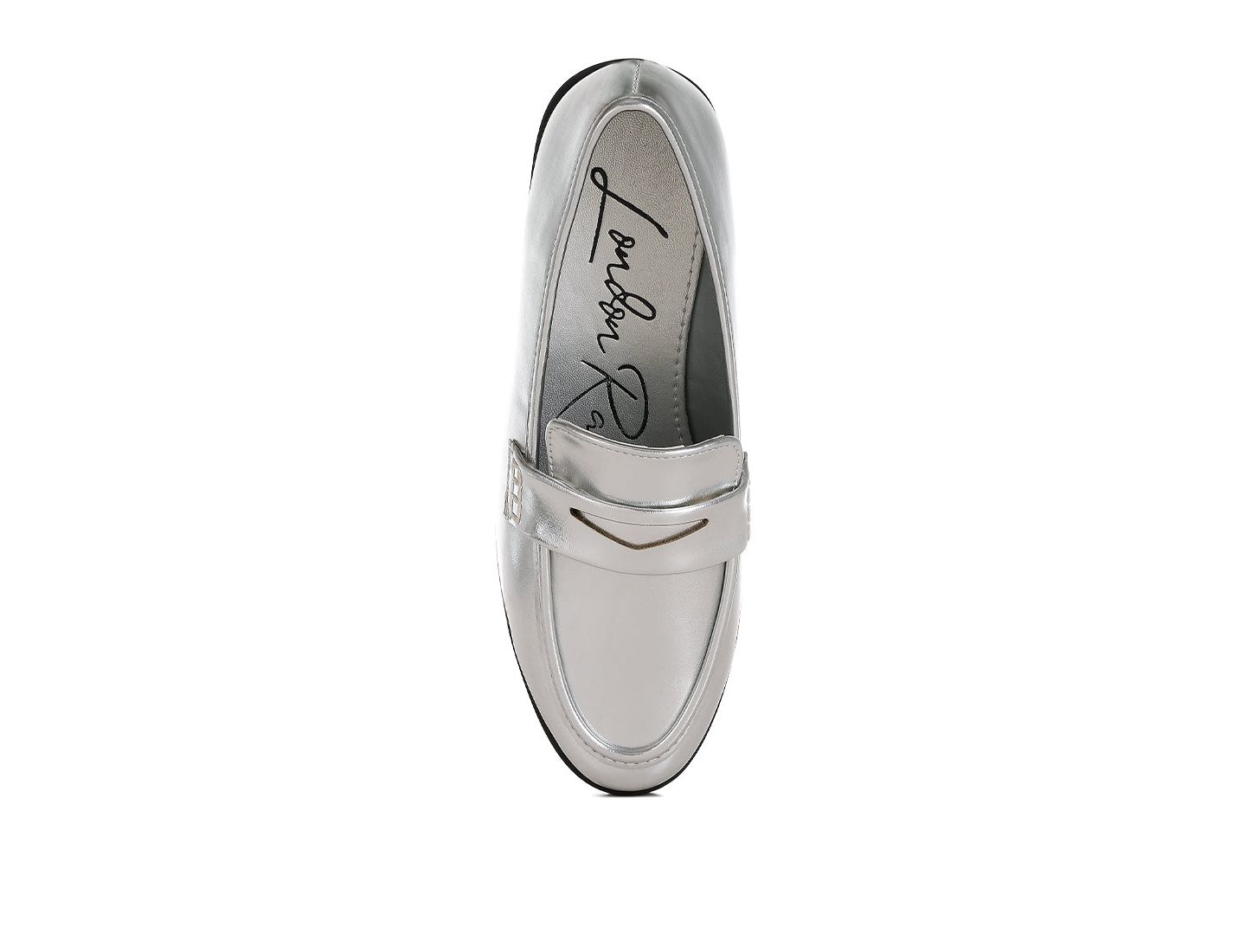 Женские туфли London Rag Rugle Metallic Faux Leather Flat, цвет: Серебряный — фото 6