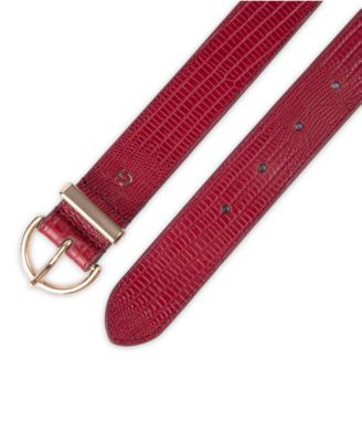 Women's Lizard-Texture Leather Dress Belt