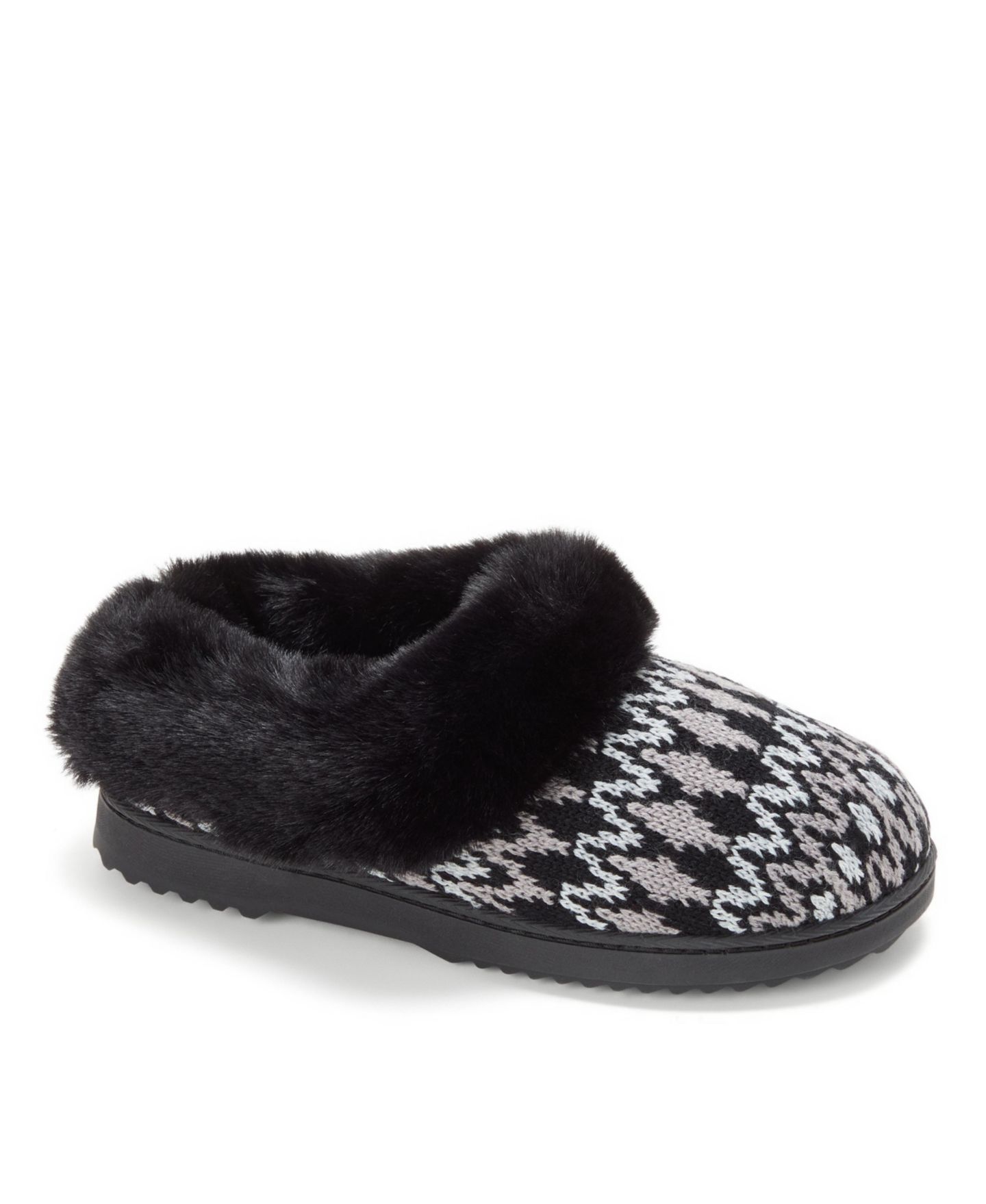 Женские сабо Dearfoams Hannah Knit Clog House Shoe Slipper, цвет: Чёрный комбинированный — фото 1