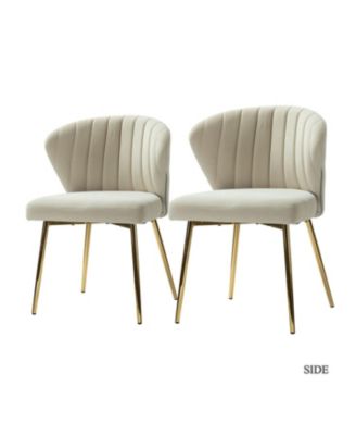 Set of 2  Polyester Velvet Modern Design, Upholstered  Milia Dining Chair