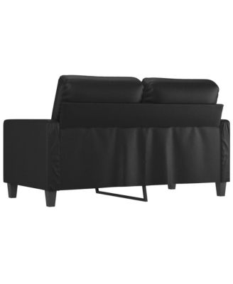 2-Seater Sofa Black 47.2" Faux Leather
