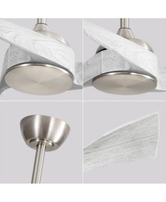 52-inch Sand Nickel Modern 3 Blades Ceiling Fan Light with Remote Control Support Six Speed Ajustable