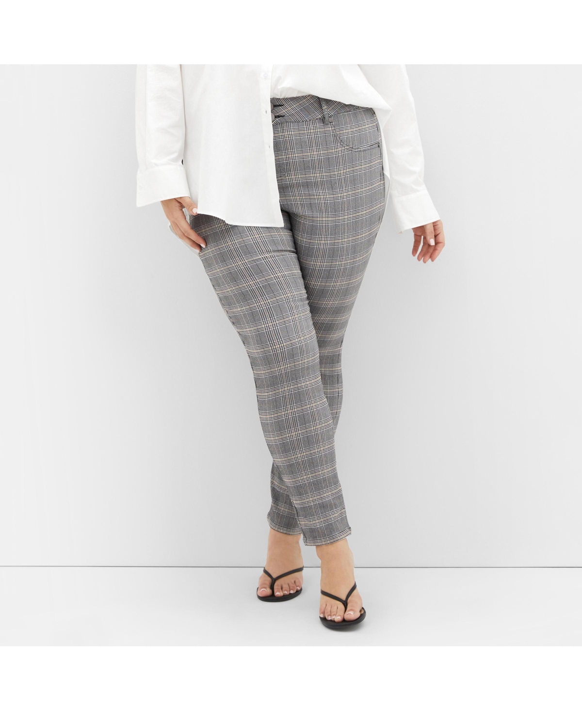 City Chic Women's Plus Bengaline Check Pant