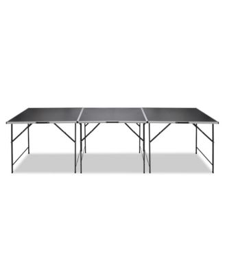 Folding Table Set of 3 Black MDF and Iron Medium Foldable