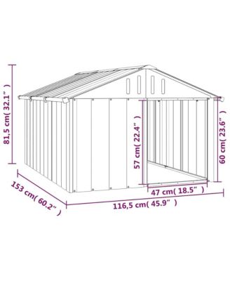 Dog House Anthracite Galvanized Steel Large Durable Dog House