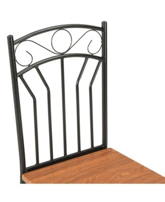 Dining Chair Set of 4 Brown and black MDF and Steel Standard