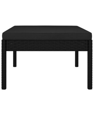 Garden Sofa Black Poly rattan 3-Seater Removable Covers