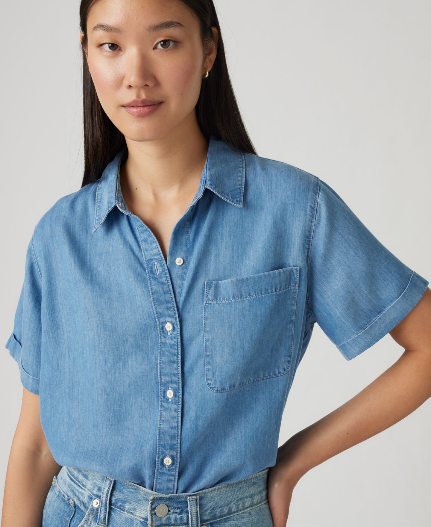 Женская рубашка Levi's Oakley Short-Sleeve Button Down, цвет: Fire Barrel — фото 3