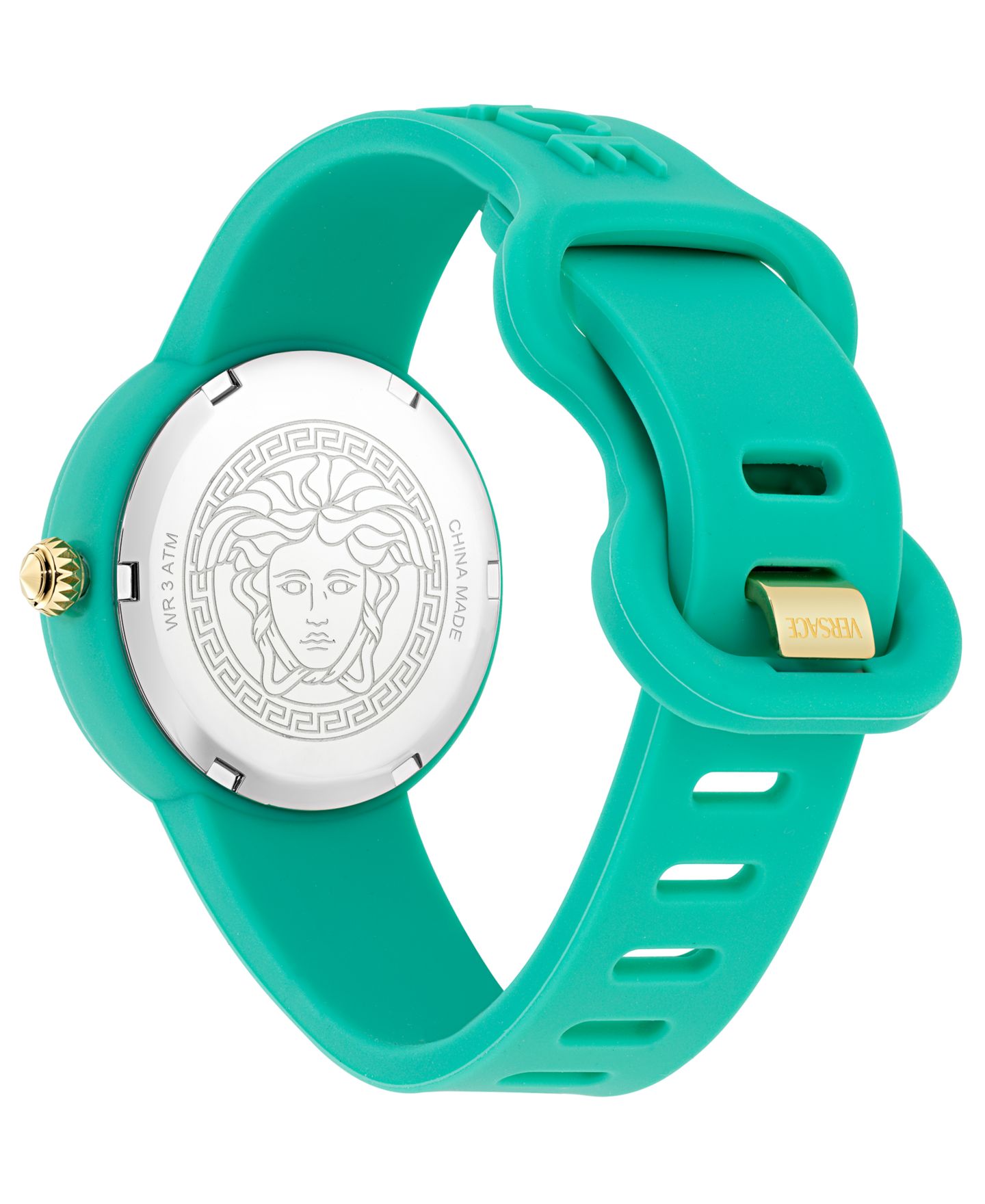 Детские часы Versace Medusa Pop на силиконовом ремешке 32 мм бирюзовые — фото 3