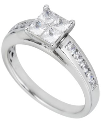 Diamond Princess Cut 3-Pc. Bridal Set (2 ct. t.w.) in 14k White Gold