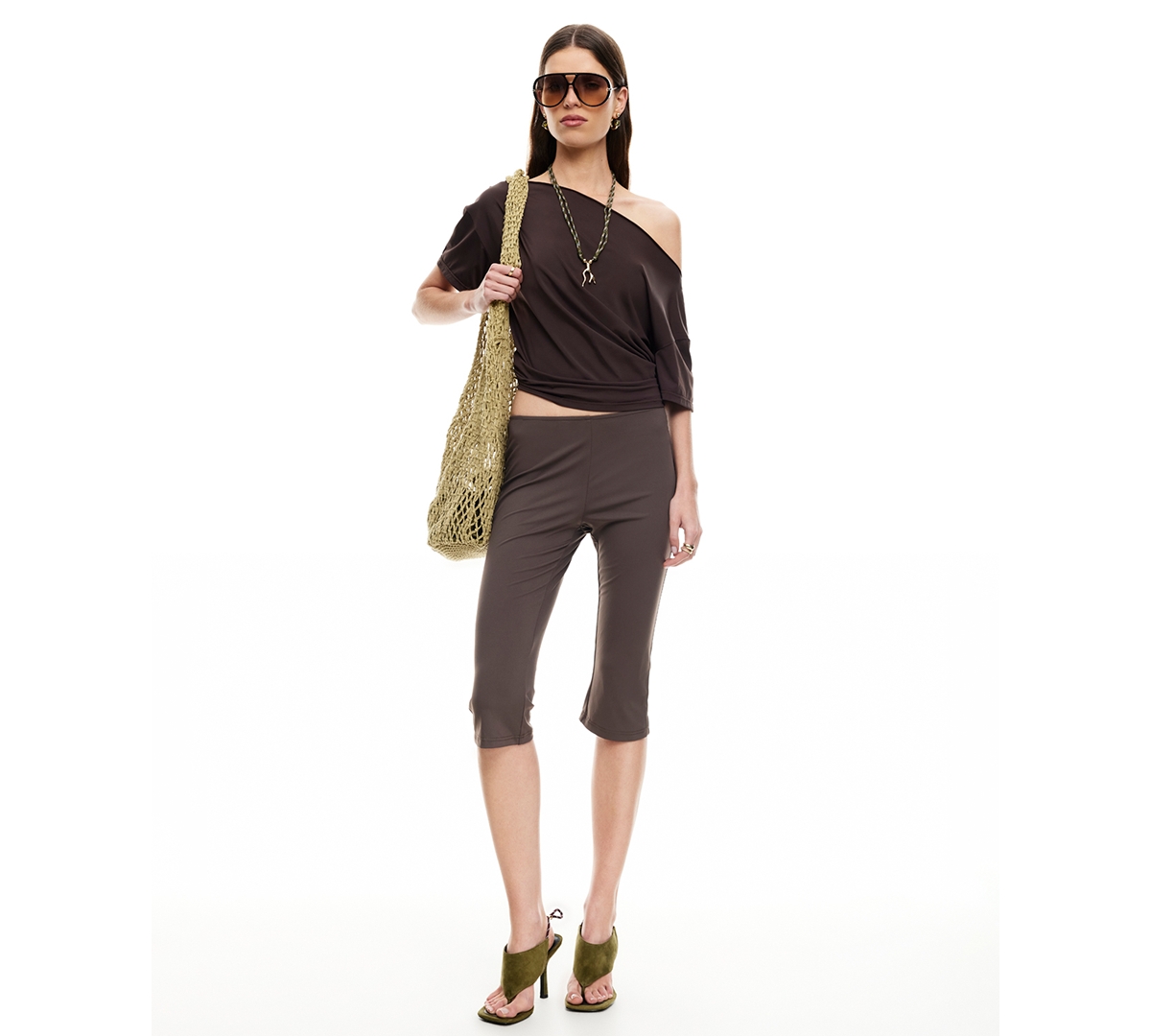 Lioness Women's Wildlands Off-the-shoulder Pull-on Top In Brown