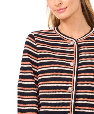Women's Elastic Cuff Long-Sleeve Knit Cardigan Sweater